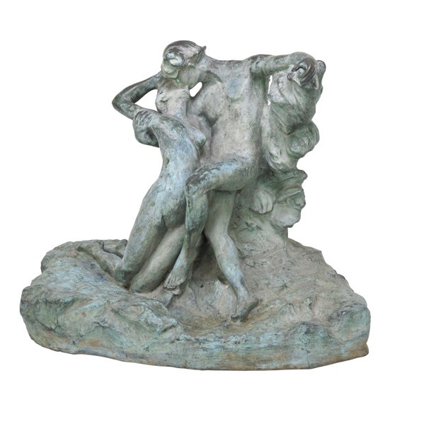 AFTER AUGUSTE RODIN (French, 1840-1917): Bronze sculpture, "L'Eternal Printemps," 20th c.; Signed A. Rodin, numbered 7/75, initialed ASB; 28 1/2" x 35"