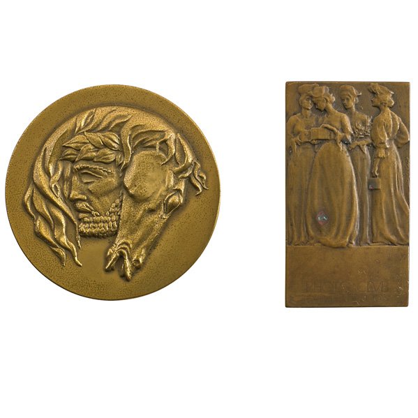 ART MEDALS: Forty-six Including: 1974 Frank Eliscu Two Part Bronze Medal "Inspiration" Medallic Art Company, the Society of Medallists no. 183 George Balanchine, photo club Budapest, etc.; Largest: 3"