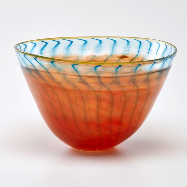 KJELL ENGMAN; KOSTA BODA: Flaring glass bowl, Sweden, late/20th c.; Signed, 59062; 7" x 11" dia.