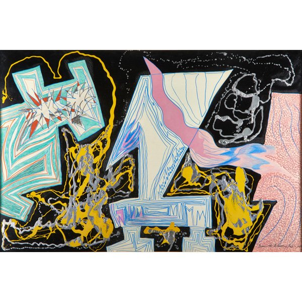 BRUCE A. ANDERSON (American, b. 1945): Abstract mixed media on paper, 1986 (framed); Signed and dated; 40" x 60" (sheet)