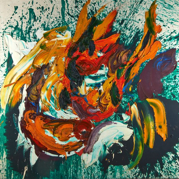 BRUCE A. ANDERSON (American, b. 1945): Untitled abstract oil on canvas; 72" x 72"