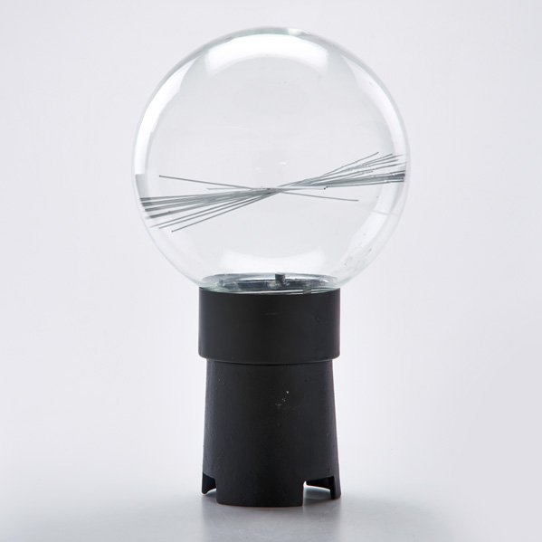 BILL CURRY; DESIGN LINE: Pick Up Light table lamp, USA, 1960s; Glass, enameled aluminum, cast iron; Unmarked; 16" x 7 1/2" dia.