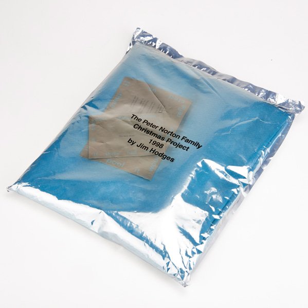 JIM HODGES (American, b. 1957): Multiple; "Blanket (Peter Norton Family Christmas Project)," 1998, in original mylar bag; Bag: 13" x 16"