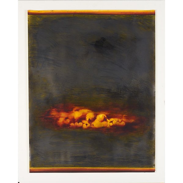 GERRY BERGSTEIN (American, 20th c.): Oil on paper; "Gorky's Dream #8," 1989; 29" x 23"