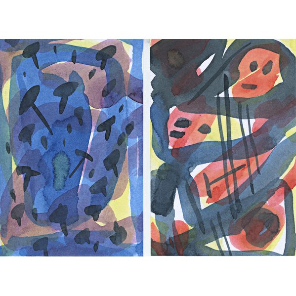 KLAUS IHLENFELD (b. 1934): Fifty-two untitled watercolors, Bucks County, PA, 2012-2013; In cloth-bound album; Signed and dated frontispiece; Each: 6" x 4"