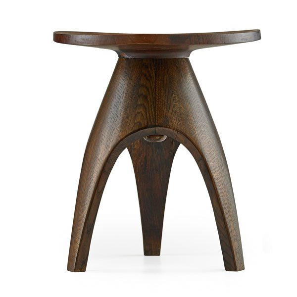 JENS QUISTGAARD; DANSK Stool: JENS QUISTGAARD DANSK Stool, Denmark, 1960s; Teak, oak; Branded STAVED TEAK DENMARK J.H.Q. DANSK DESIGNS; 18" x 16"