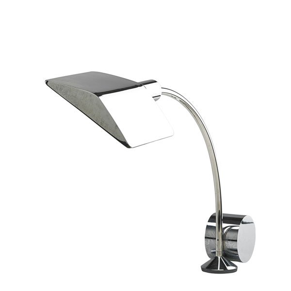 CEDRIC HARTMAN Counterbalance desk lamp: CEDRIC HARTMAN (b. 1929) Counterbalance desk lamp, Omaha, NE, 1990s; Chromed metal, single socket; Stamped and engraved signatures; 14 1/2" x 23" x 8"