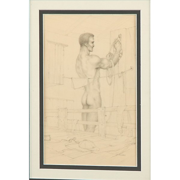 JOHN B. LEAR (American, 1910-2008): Two graphite on paper male nude studies, 1988; Both signed, one dated; Larger: 13" x 10"