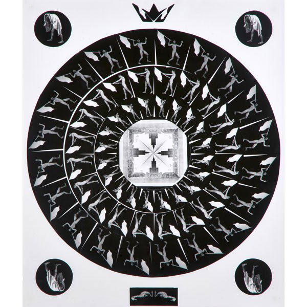 ZOFIA KULIK (Polish, b. 1947): Black and white multiple exposure print; Untitled (Mandala), 1990; 22 3/4" x 19 3/8" (sheet)