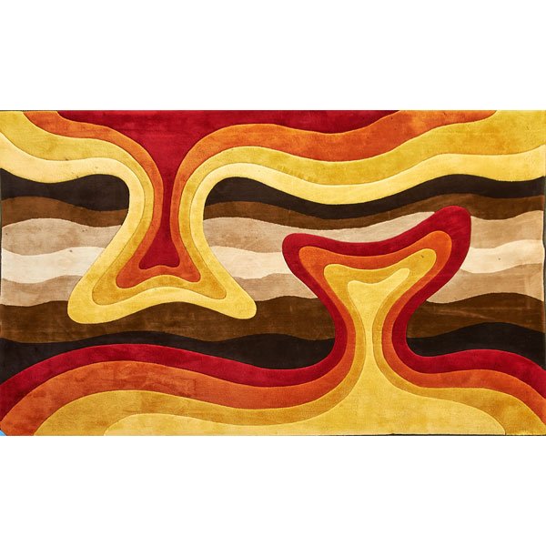 EDWARD FIELDS: Sculpted wool carpet, USA, 1970s; Signed Edward Fields, numbered 20451; 159" x 105 1/2"