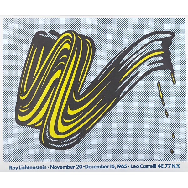 ROY LICHTENSTEIN (American, 1923-1997): Offset lithograph in colors; "Brush Stroke," 1965; Printer: Chiron Press, New York; 25" x 29 5/8" (sheet)
