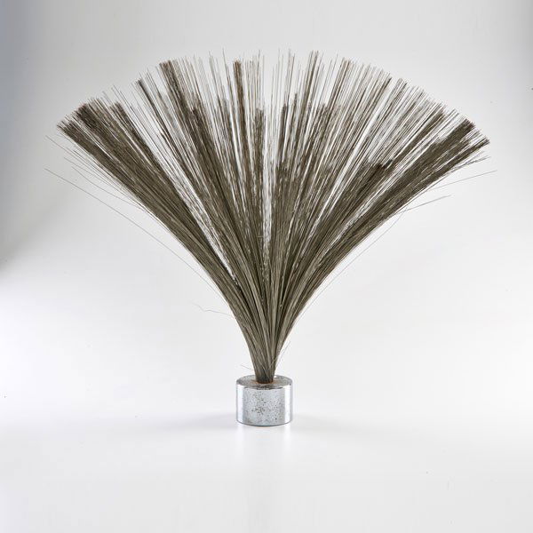 STYLE OF HARRY BERTOIA: Spray sculpture,1960s; Steel wire, chromed steel; Unmarked; Overall: 25 3/4" x 28 1/2" dia.