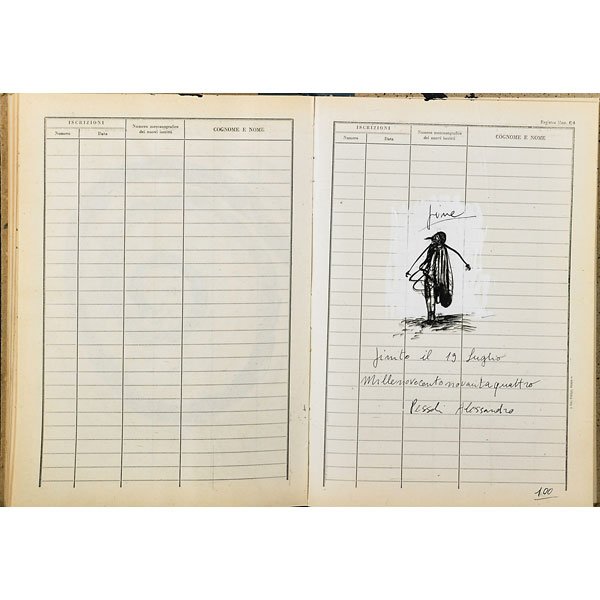 ALESSANDRO PESSOLI (Italian, b. 1963): Journal of ink drawings; "Ombre," 1994; Signed and dated with each page titled; 11 3/8" x 8" (sheet)