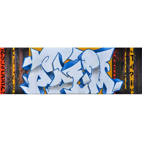 POEM (American, b. 1964): Acrylic and spray paint stencil on canvas; "The Matrix," 2013; Signed, titled and numbered 4/25; Accompanied with COA; 12" x 36"