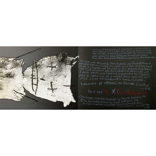 DAVID RATHMAN (American, b. 1958): Portfolio of nine lithographs and screenprints in colors; "The Enchanted Assassin," 1991; Signed, dated and numbered 21/30; Each: 14" x 34 1/2" (sheet)