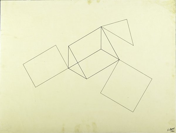 Robert Morris (American, b. 1931): Untitled, 1966; Ink on tracing paper mounted to board; Signed and dated; 20 3/4" x 27 3/4" (sheet); Provenance: Private Collection, New York