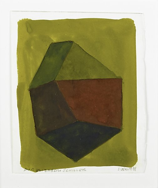 Sol LeWitt (American, 1928-2007): Untitled, 1988; Gouache on paper (framed); Signed, dated and inscribed; 7 1/4" x 6" (sheet); Provenance: The artist; Private Collection, Minneapolis