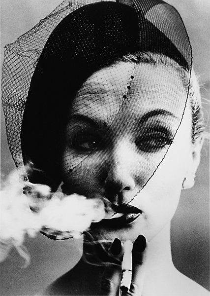 William Klein (American, b. 1928): Smoke & Veil, Paris, 1958 (Vogue); Gelatin silver print (printed later); Signed, dated and titled; 17 3/4" x 12 1/2" (image); 19 7/8" x 16" (sheet); Provenance: Collection of Joshua P. Smith, Washingt