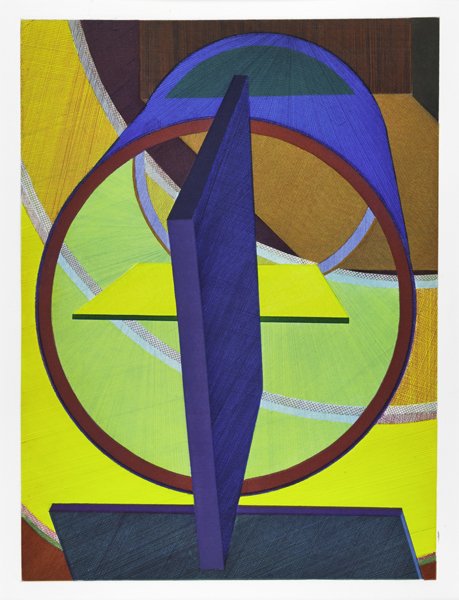 Al Held (American, 1928-2005): Almost There, 1989; Etching and aquatint in colors (framed); Signed, dated and numbered 7/60; 23 3/4" x 17 5/8" (plate); 25 5/8" x 19 3/4" (sight); Printer: Crown Point Press, CA; Provenance: Private