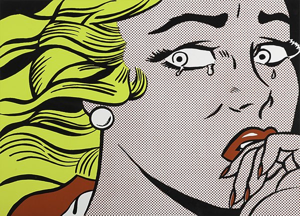 Roy Lichtenstein (American, 1923-1997): Crying Girl, 1963 (printed in 1994); Screenprint in colors; Printer's proof from an edition of 500, Signed; 22 1/8" x 29" (sheet); Publisher: Zimmerman Editions, Globe Printing Co., Baltimore; Provena
