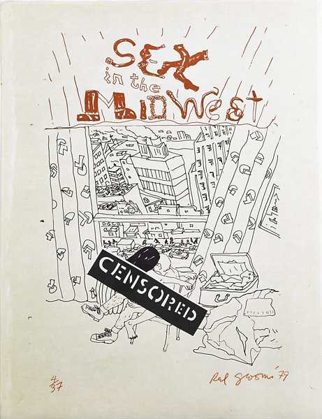 Red Grooms (American, b. 1937): Two works of art: Sex in the Midwest, 1979; Screenprint and lithograph in colors; Signed, dated, and numbered 4/37; 20 3/8" x 15 3/4" (sheet); Rosie's Closet, 1979; Lithograph and collage; Signed, dat
