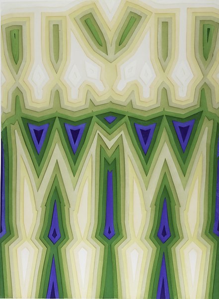 Tauba Auerbach (American, b. 1981): Fold/Slice Topo II, 2011; Etching and aquatint in colors (framed); Signed, dated and numbered 11/35; 35 3/4" x 26 3/4" (plate), 45" x 35" (sheet); Provenance: Private Collection, New York