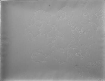 Sandeep Mukherjee (Indian, b. 1963): Untitled, 2000; Etched vellum (framed); Initialed and dated; 10 3/4" x 13 3/4"; Provenance: Margo Leavin Gallery, Los Angeles (label on verso); Private Collection