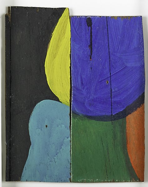 Mary Heilmann (American, b. 1940): Rompecabeza, 2000; Oil on board (framed); Signed, dated and titled; 13 7/8" x 11" (two pieces); Provenance: Private Collection, New York