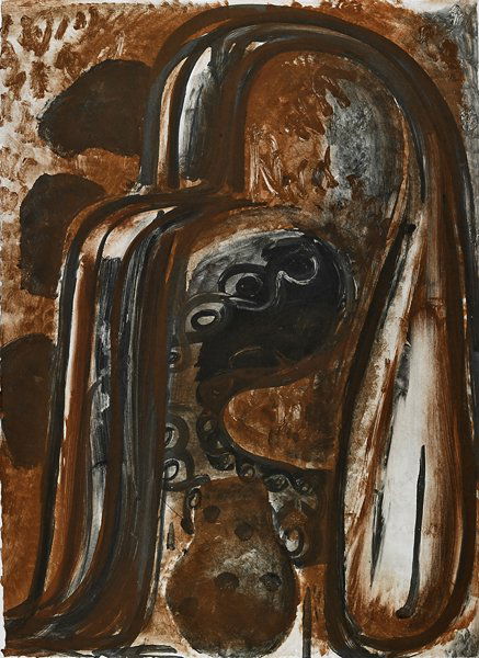 John Walker (British, b. 1939): Untitled (Waterfall), 1992; Monoprint in colors; Signed and dated; 45 1/4" x 31 1/2" (sheet); Provenance: Vermillion Limited Editions Collection, Minneapolis