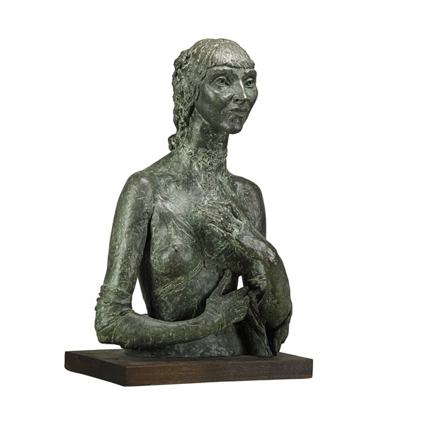 Jacob (Sir) Epstein (British, 1880-1959): Fifth Portrait of Kathleen; Bronze; From an edition of 4; 30" high, 31 3/4" (with base); Provenance: Shulman Family Collection