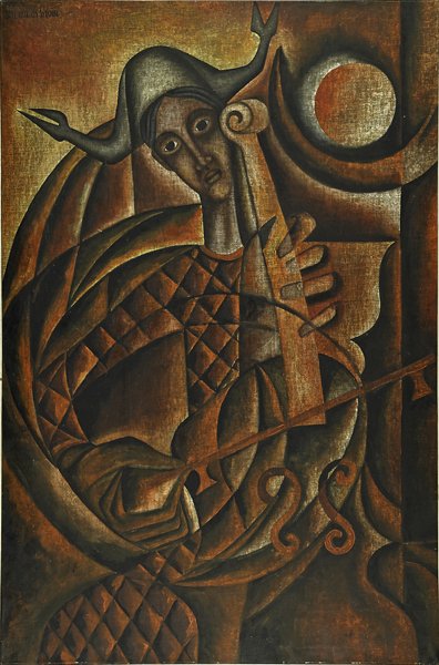 Jose Maria de Servin (Mexican, 1917-1983): Untitled; Oil on canvas mounted to board (framed); Signed; 59 1/8" x 39 1/4"; Provenance: Private Collection, Maryland