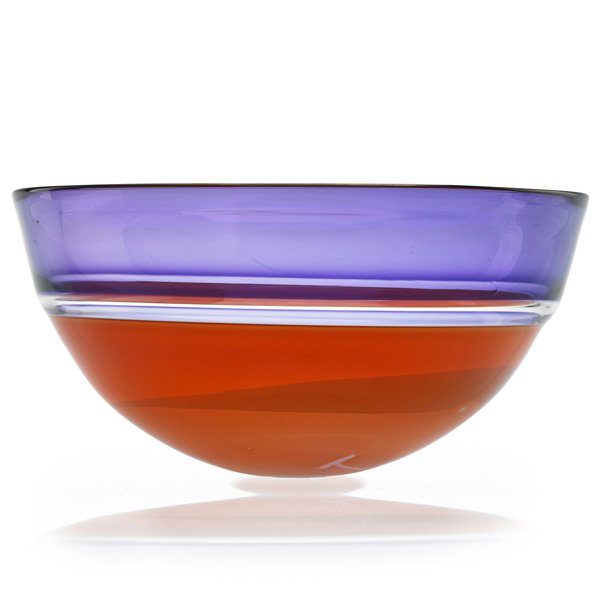 SONJA BLOMDAHL Incalmo glass bowl: SONJA BLOMDAHL (b. 1952) Incalmo glass bowl, Seattle, 1986; Signed Sonja B6286; 5 1/2" x 11"