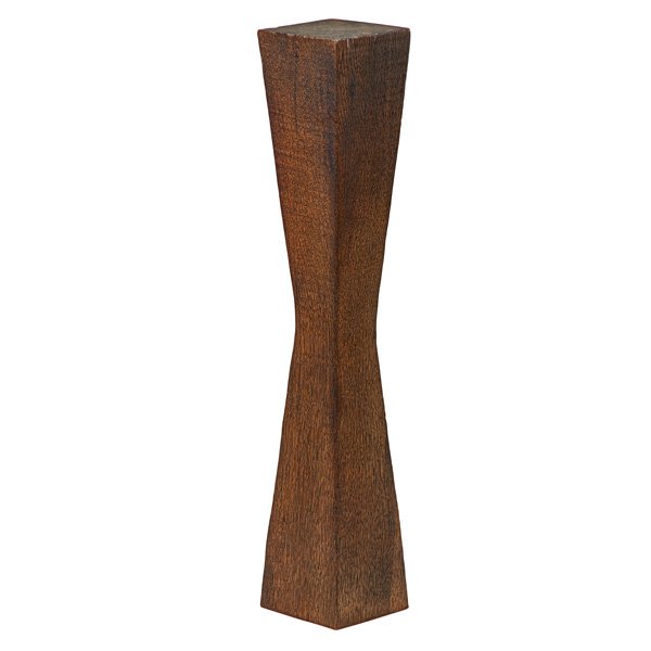 KLAUS IHLENFELD Sculpture, "Yin-Yang": KLAUS IHLENFELD (b. 1934) Oak sculpture, "Yin-Yang," Berks County, PA, 1990; Stamped KI; 21 1/2" x 4" sq.