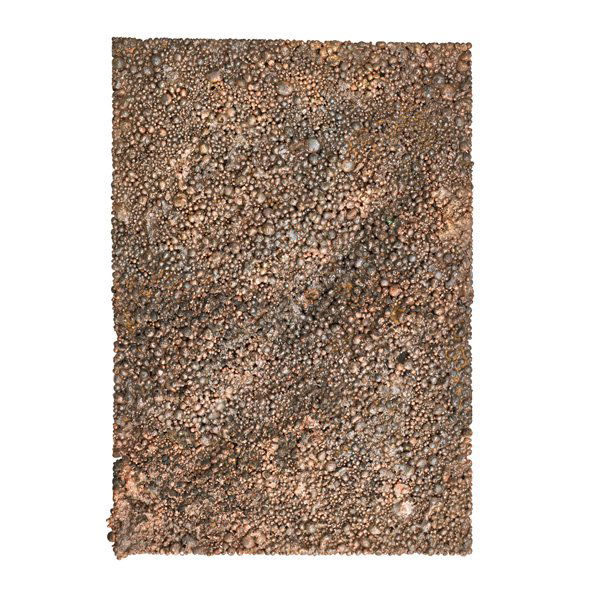 HARRY BERTOIA Copper panel: HARRY BERTOIA (1915 - 1978) Patinated copper panel, Pennsylvania, 1960s; Unmarked; 11 3/4" x 8" x 1 1/2" Provenance: Collection of Val Bertoia