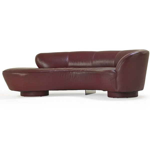 VLADIMIR KAGAN Cloud sofa: VLADIMIR KAGAN (b. 1927) DIRECTIONAL Cloud sofa, USA, 1970s; Leather, acrylic; Unmarked; 28" x 97 1/2" x 40"