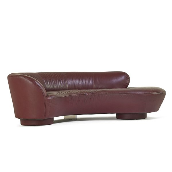VLADIMIR KAGAN Cloud sofa: VLADIMIR KAGAN (b. 1927) DIRECTIONAL Cloud sofa, USA, 1970s; Leather, acrylic; Unmarked; 28" x 97 1/2" x 40"