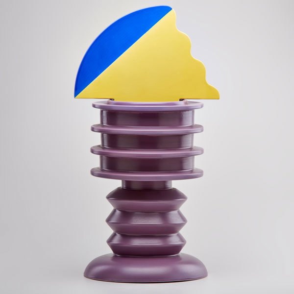 MARCO ZANINI; MEMPHIS MILANO: ÿLarge Victoria ceramic vase with stopper; Italy, ca. 1980s; Signed M. Zanini Memphis; 26" x 14"