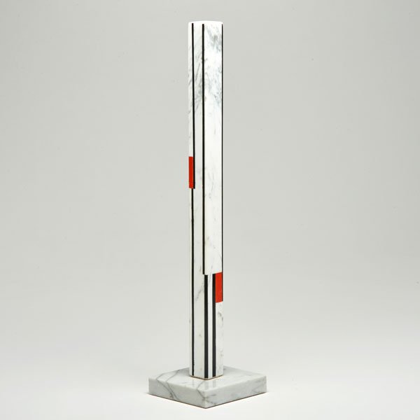 ILYA BOLOTOWSKY (American, b. Russia, 1907-1981): Oil on marble; Untitled Tower; Unsigned; 19"