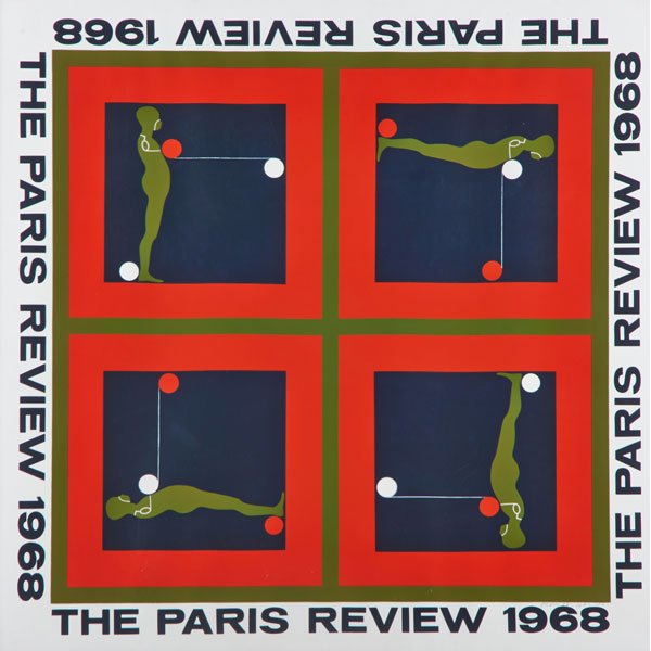 ERNEST TINO TROVA (American, 1927-2009): Screenprint in colors; "Paris Review," 1968; Signed, dated and numbered 102/150; 26 5/8" x 26 3/8" (sheet)