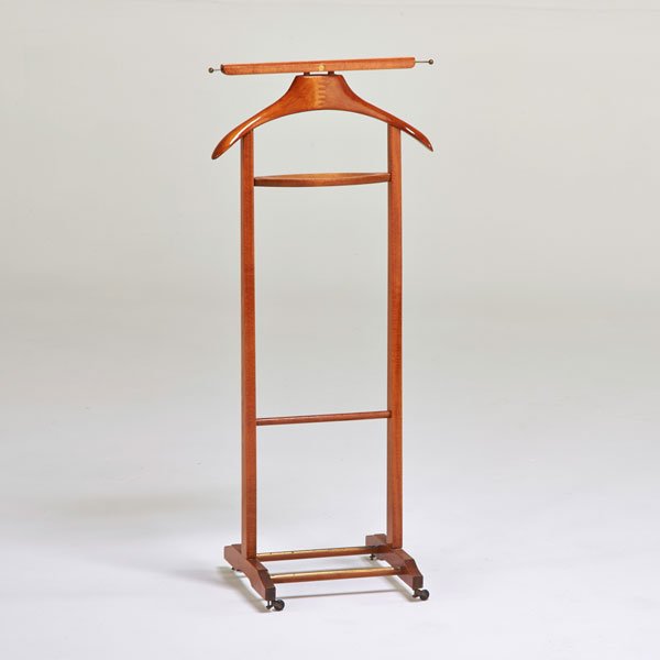 STYLE OF ICO PARISI: Valet, Italy, 1970s; Lacquered beech and brass ; Stamped Made in Italy; 41 1/2" x 18" x 12 1/2"
