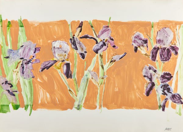 FORREST KING MOSES (American, 1893-1974): Monotype; Untitled (Irises) (framed); Signed; 22" x 29 5/8" (sheet)