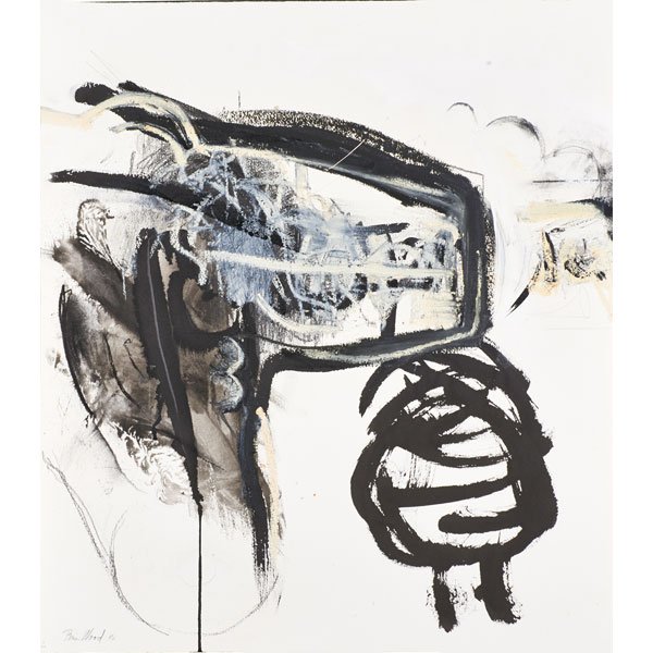 BRIAN WOOD (American, 20th c.): Untitled charcoal, ink and acrylic on paper, 1986; Signed and dated; 25 1/2" x 22 1/8" (sheet)
