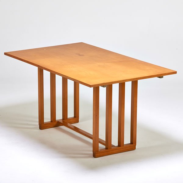 EERO SAARINEN; JOHNSON FURNITURE CO.: Dining table, Grand Rapids, MI, 1940s; Birch; Unmarked; 30" x 60" x 36"