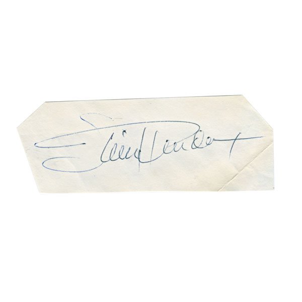 JIMI HENDRIX: Autographed cut; 1 3/4" x 4 3/4"