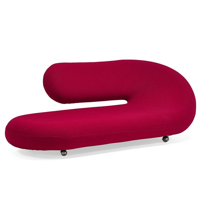 GEOFFREY HARCOURT; ARTIFORT Cleopatra sofa: GEOFFREY HARCOURT (b. 1935) ARTIFORT Cleopatra sofa, Netherlands, 1970s; Upholstery, casters; Manufacturer labels; 25 1/4" x 74 1/4" x 26 1/4"