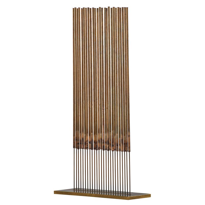 HARRY BERTOIA Sonambient sculpture: HARRY BERTOIA (1915 - 1978) Sonambient sculpture, Pennsylvania, 1970s; Beryllium copper, bronze; Unmarked; 22 1/4" x 12" x 4" Provenance: Benjamin Mangel Gallery, Philadelphia PA