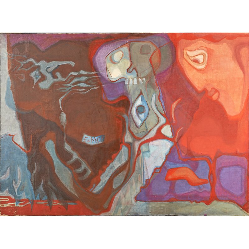 TOMMI PARZINGER Two oil on canvas paintings: TOMMI PARZINGER (1903 - 1981) Two oil on canvas paintings, New York, 1975/1976: "Hiroshima and Nagasaki," and "Siegfried"; Both signed, dated, numbered and titled; 42" x 54", 42" x 53 1/2"