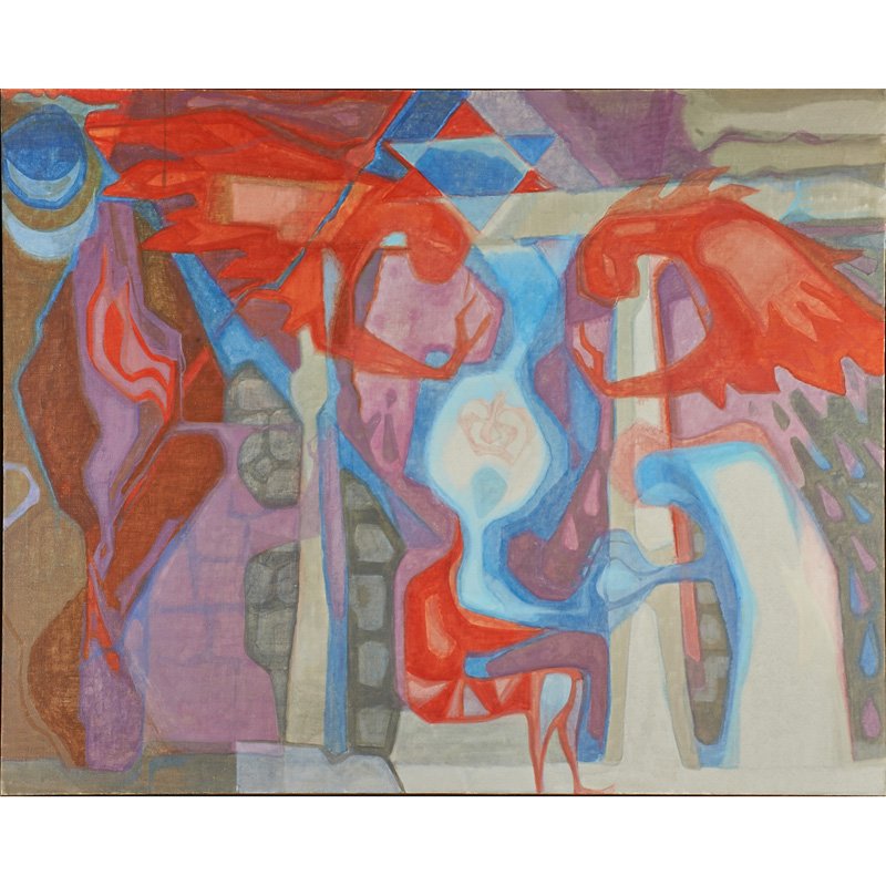 TOMMI PARZINGER Two oil on canvas paintings: TOMMI PARZINGER (1903 - 1981) Two oil on canvas paintings, New York, 1976: "Solomon and the Queen of Sheeba" (framed) and "Orphelia & Euridice"; Both signed, dated, numbered and titled; Both (canvas o