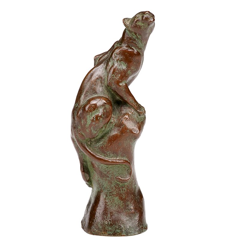 Anna Vaughn Hyatt (American, 1876-1973): Panther; Bronze; Signed "Anna V. Hyatt #18" with foundry stamp "Gorham Co. Foundries/O494"; 8 3/4" high; Provenance: Private Collection, Pennsylvania