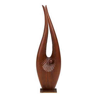 Raymond Granville Barger (American, 1906- 2001): Life, 1973; Wood on bronze base; Signed, dated and titled; 26 1/4" high; Provenance: Private Collection, New Jersey